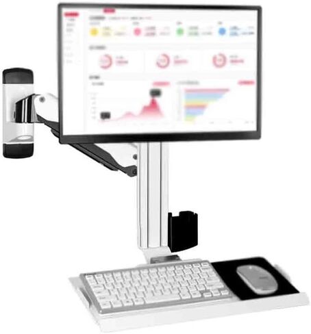 Monitor Arm Wall Mount Monitor Bracket Single Arm with Tray Single Screen for 15-27 Inch Screen Monitor Mount Arm in Kuwait