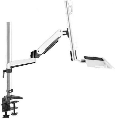 Monitor Arm White Clip Table Monitor Stand Arm Dual Arm with Tray for 15-27 Inch Single Screen Monitor Mount Arm in Kuwait