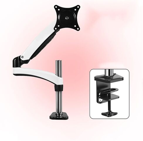 Monitor Arm Single Monitor Stand Height Adjustable Monitor Stand Mount 15"-32" Monitor Desk Mount Stand with C-Clamp and Grommet Base,Holds Up to 16.5Lbs Monitor Mount Arm-White-A in Kuwait