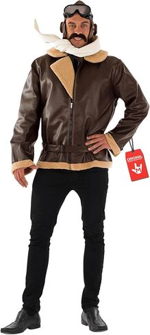 Fun Shack Fighter Pilot Jacket Costume, Fighter Pilot Costume Men, Mens Aviator Costume Men, Fighter Pilot Costume Adult in Saudi Arabia