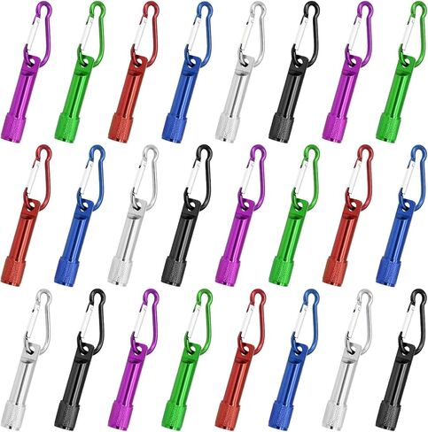 24Pcs Mini Keychain Flashlights Bulk with Metal Carabiner - Ultra-Bright LED Emergency Lights for Camping Cycling, Survival Kits (24) in Kuwait