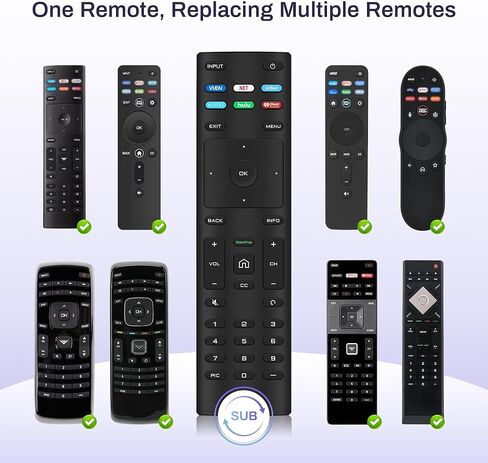 جهاز تحكم عن بعد بديل لتلفزيونات VIZIO الذكية - جهاز تحكم عن بعد عالمي متوافق مع تلفزيونات VIZIO LED LCD HD UHD 4K HDR الذكية، سلسلة D/E/M/P/V/PX/OLED in Kuwait