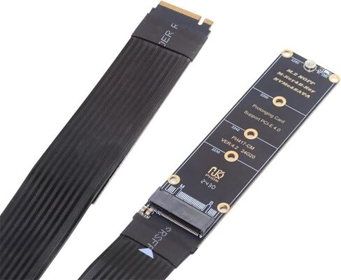 M.2 NVMe to PCIe 4.0 Adapter Card with Flexible Riser Cable for 2230 2242 2260 2280 SSDs NVME and NGFF SATA Support‌ in Kuwait