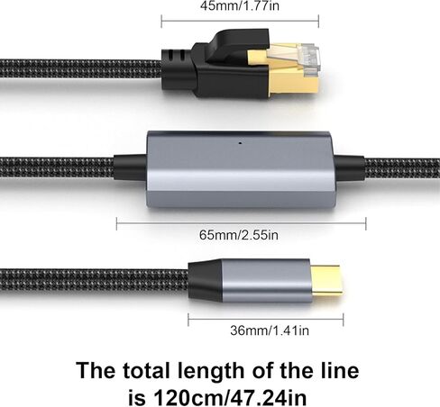 محول إيثرنت USB-C إلى RJ45 أساسي - بطاقة شبكة سلكية بسرعة 100 ميجا بت في الثانية للأجهزة الحديثة - 1.2 متر in Kuwait