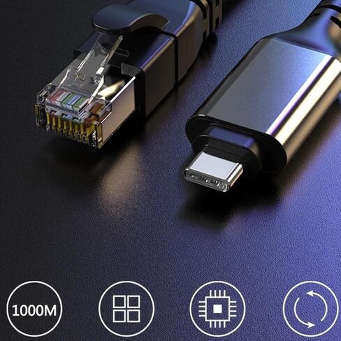 Essential USB-C to Ethernet Adapter - 100Mbps Wired Network Converter for Daily Use - 0.5 Meters in Kuwait
