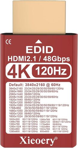 HDMI 2.1 4K 120Hz EDID Emulator, 48Gbps Headless HDMI Dummy Plug, Default 3840×2160@60Hz Virtual Display for GPU Servers, PS5, Remote Desktop & 4K in Saudi Arabia