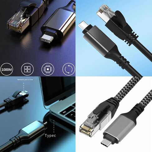 محول USB-C عالي السرعة إلى Gigabit Ethernet - موصل شبكة ألومنيوم 1000 ميجابت في الثانية - 3 متر in Kuwait