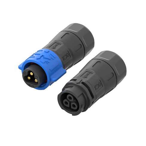 AOHUA 3-Pack K25 IP68 موصل مقاوم للماء ثنائي الدبوس - مقبس توصيل كهربائي سريع 300V/35A ذكر/أنثى لكابلات 6.5-15.0 مم، درجة صناعية/طيران (AH-K25-3502MMZ/FFZ01222) in Kuwait