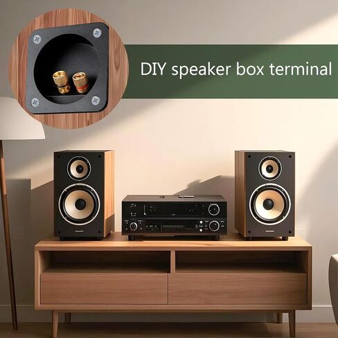 2 Pcs 3.1 Inch Speaker Box Terminal Square 2-Way Speaker Terminal Cup with Banana Plugs Subwoofer Box Terminals Screw Type Binding Post for Subwoofer Boxs Tower Speakers in Kuwait