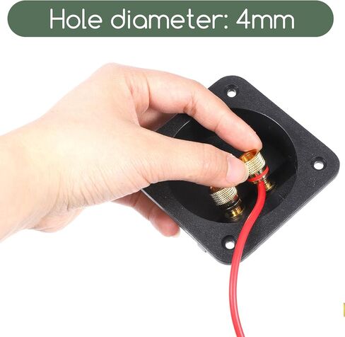 2 Pcs 3.1 Inch Speaker Box Terminal Square 2-Way Speaker Terminal Cup with Banana Plugs Subwoofer Box Terminals Screw Type Binding Post for Subwoofer Boxs Tower Speakers in Kuwait