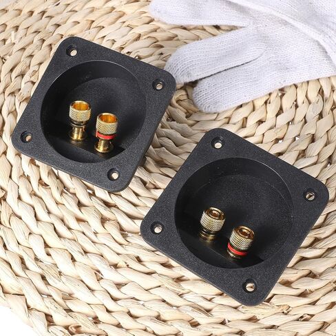 2 Pcs 3.1 Inch Speaker Box Terminal Square 2-Way Speaker Terminal Cup with Banana Plugs Subwoofer Box Terminals Screw Type Binding Post for Subwoofer Boxs Tower Speakers in Kuwait