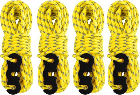 Reflective Cord Pack Tent Guyline Rope High-Strength Lightweight with Aluminum Cord Adjuster for Tying Down Tarps, Camping Tent, Outdoor Packaging in Saudi Arabia