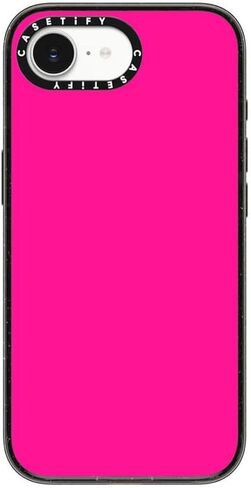 حافظة CASETiFY Impact لهاتف iPhone 17e / 16e [8.2ft 4X حماية من السقوط من الدرجة العسكرية / متوافقة مع Magsafe] - وردي نيون بسيط - أسود شفاف in Kuwait