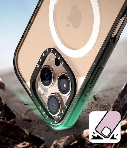 حافظة CASETiFY Impact لهاتف iPhone 17e / 16e [8.2ft 4X حماية من السقوط من الدرجة العسكرية / متوافقة مع Magsafe] - وردي نيون بسيط - أسود شفاف in Kuwait