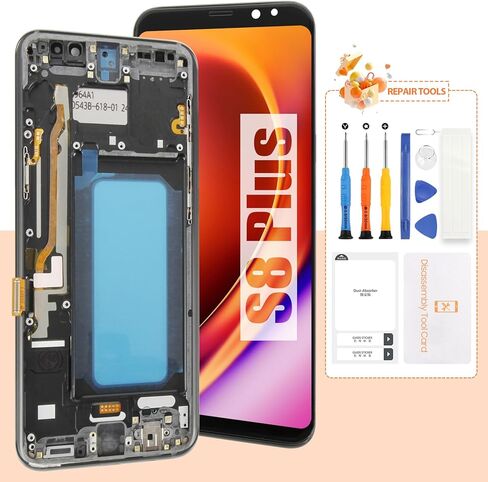 شاشة Incell لهاتف Samsung Galaxy S8 Plus استبدال الشاشة لشاشة Galaxy S8+ LCD SM-G955F، SM-G955W، SM-G955A أجزاء إصلاح مجموعة التحويل الرقمي التي تعمل باللمس مع إطار (أسود بدون وظيفة بصمة الإصبع) in Kuwait