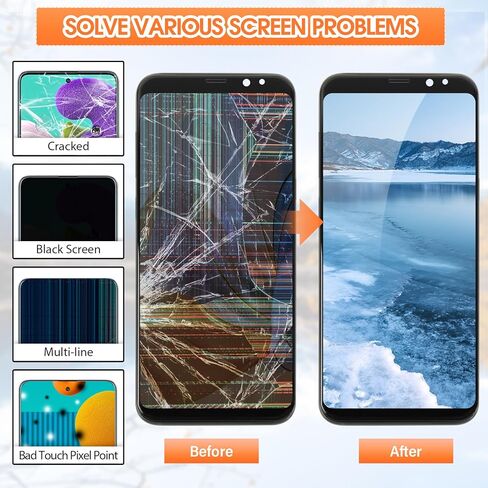 شاشة Incell لهاتف Samsung Galaxy S8 Plus استبدال الشاشة لشاشة Galaxy S8+ LCD SM-G955F، SM-G955W، SM-G955A أجزاء إصلاح مجموعة التحويل الرقمي التي تعمل باللمس مع إطار (أسود بدون وظيفة بصمة الإصبع) in Kuwait