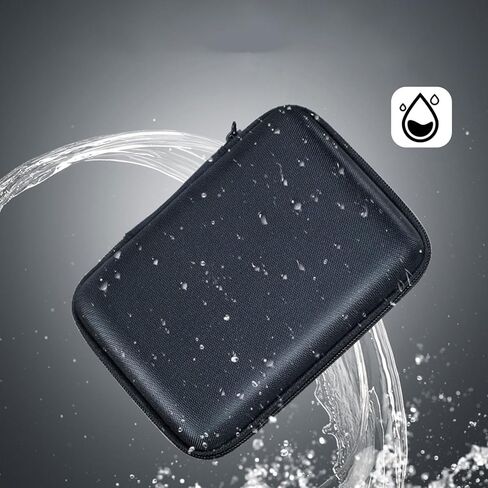حقيبة تخزين SSD محمولة ذات غلاف صلب من SHOWERORO لجواز السفر SSD 14x10x4 سم، منظم قرص الهاتف المحمول الأسود مع حقيبة كابل USB، حقيبة حمل القرص الصلب الخارجي للسفر in Kuwait