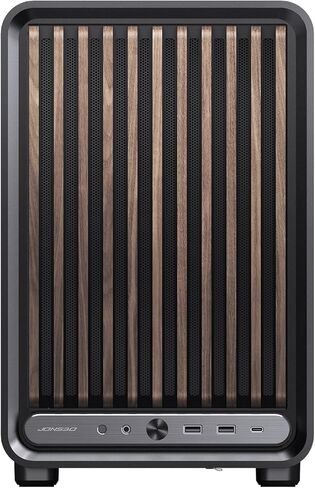 حافظة كمبيوتر JONSBO D33 Wood Black Micro ATX، حافظة MATX عالية تدفق الهواء مع لوحة من الزجاج المقسى، 9 أوضاع للمروحة، توافق عالٍ، تدعم MATX BTF MB، وحدة معالجة الرسومات 435 مم/360AIO/172 مم مبرد هواء، ATX/SFX PSU، خشب in Kuwait
