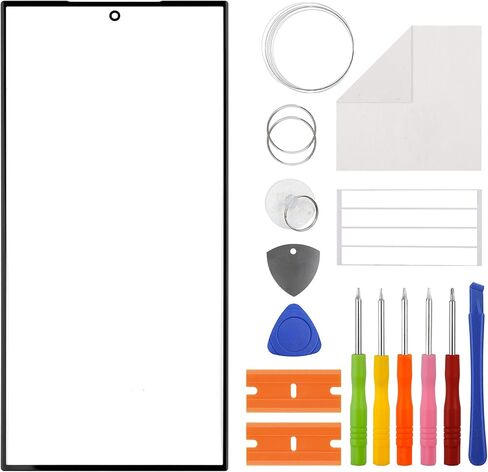 Duotipa NEW Front Glass Panel Replacement for Samsung Galaxy S24 Ultra-6.8 inch, Front Glass Screen Replacement with OCA with Repair Tools Kit-No LCD Screen and Touch Digitizer in Kuwait
