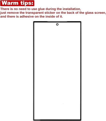 Duotipa NEW Front Glass Panel Replacement for Samsung Galaxy S24 Ultra-6.8 inch, Front Glass Screen Replacement with OCA with Repair Tools Kit-No LCD Screen and Touch Digitizer in Kuwait