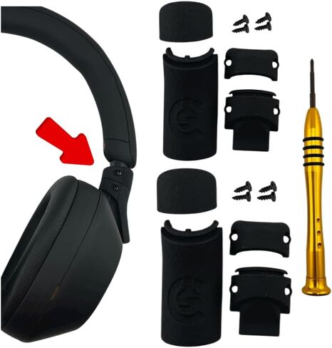 طقم إصلاح CS لسماعات الرأس Sony WH-1000XM5 XM5 المكسورة/قطع غيار دوارة (أسود) in Kuwait