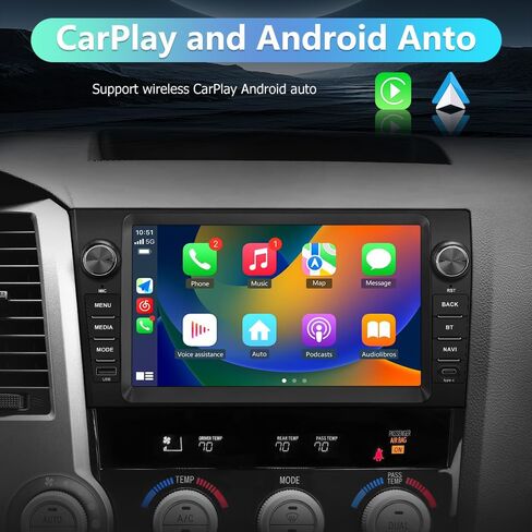 Car Stereo Android 13 for Toyota Tundra 2007-2013 Sequoia 2008-2018, 9 Inch Touch Screen 2+32GB Car Radio Wireless CarPlay GPS Navigation WiFi BT Mirror Link SWC in Saudi Arabia