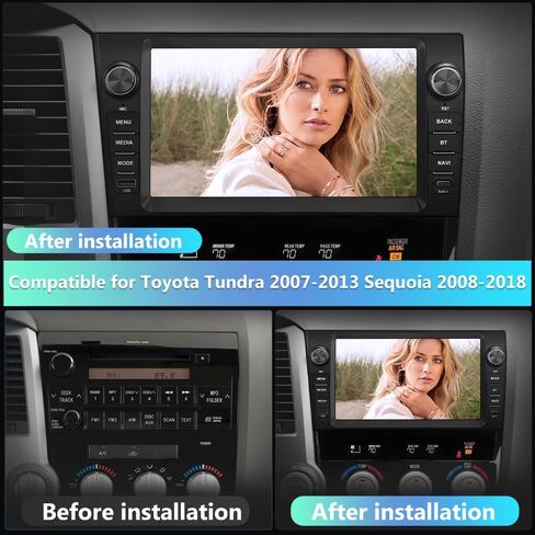 Car Stereo Android 13 for Toyota Tundra 2007-2013 Sequoia 2008-2018, 9 Inch Touch Screen 2+32GB Car Radio Wireless CarPlay GPS Navigation WiFi BT Mirror Link SWC in Saudi Arabia