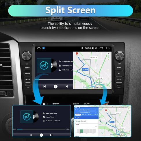 Car Stereo Android 13 for Toyota Tundra 2007-2013 Sequoia 2008-2018, 9 Inch Touch Screen 2+32GB Car Radio Wireless CarPlay GPS Navigation WiFi BT Mirror Link SWC in Saudi Arabia