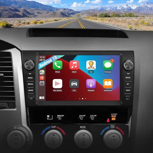 Car Stereo Android 13 for Toyota Tundra 2007-2013 Sequoia 2008-2018, 9 Inch Touch Screen 2+32GB Car Radio Wireless CarPlay GPS Navigation WiFi BT Mirror Link SWC in Saudi Arabia