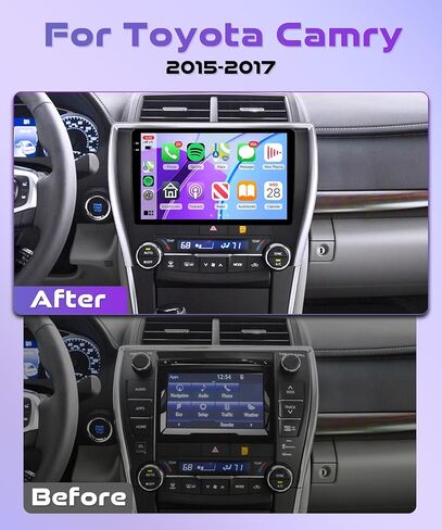 راديو ستيريو للسيارة 4Core 4G+64G Android 15 Rimoody لسيارة Toyota Camry 2015 2016 2017، Carplay Andorid Auto Mirror Link 10 بوصة INCELL Touchscreen GPS WiFi Bluetooth 5.0 SWC in Kuwait