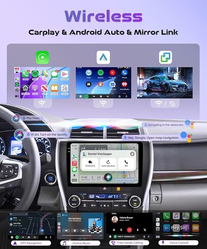 راديو ستيريو للسيارة 4Core 4G+64G Android 15 Rimoody لسيارة Toyota Camry 2015 2016 2017، Carplay Andorid Auto Mirror Link 10 بوصة INCELL Touchscreen GPS WiFi Bluetooth 5.0 SWC in Kuwait
