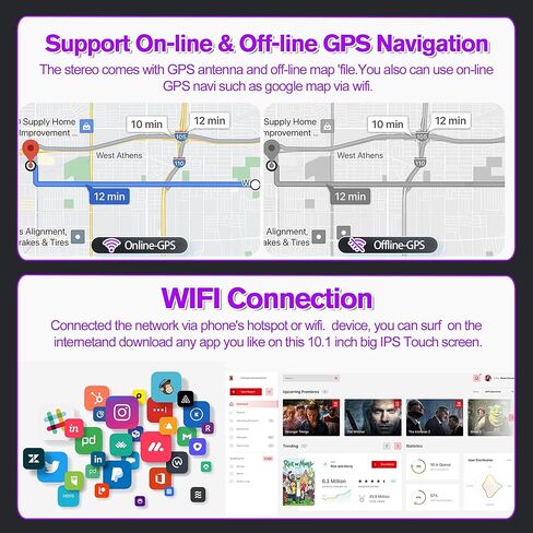 9.7" Car Radio for Chevy for GMC 2007-2014 2013 2012 2011 2010 2009 2008, [4+64G ROM] Android 13 Stereo with Wireless Carplay Android Auto GPS Bluetooth WiFi SWC FM RDS Mirror Link Backup Camera in Kuwait