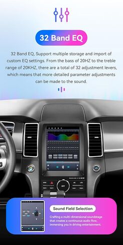 Android 14 Stereo Car Radio for Ford Taurus (2011-2019), 8Core 4G+64G GPS Navigation with 9.7 inch QLED Touchscreen via Carplay Android Auto SWC Bluetooth 5.4 EQ USB TPMS WiFi in Kuwait