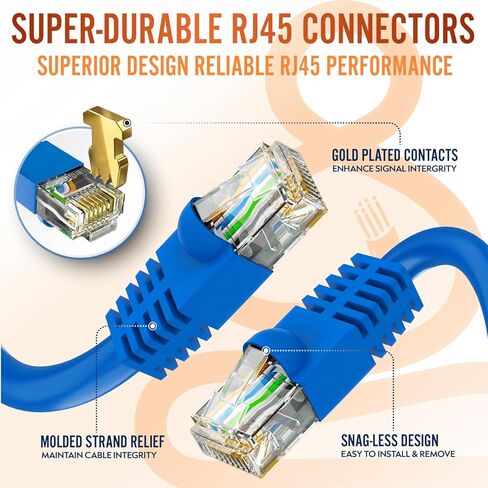 | كابل إيثرنت CAT6 | نحاس نقي 100% | عبوة من 5 قطع | الجلسة المكتملة | يو تي بي، 23AWG، 550 ميجا هرتز | معتمد من DSX-8000 | الكابل الأكثر اعتماداً في السوق بأكمله (أبيض، 3 أقدام) in Kuwait