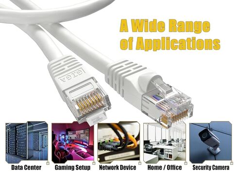 كابل إيثرنت Cat 6 550 ميجاهرتز UTP Snagless Ethernet، سلك تصحيح الشبكة (أبيض، 5 قدم) in Kuwait