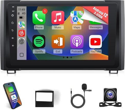 Naifay 8Core Android12 Car Radio for Toyota Tundra 2014 2015 2016 2017 2018 2019 2020 2021, 9inch IPS Touch Screen for Tundra Carplay/Android Auto//Bluetooth/GPS/WiFi/Camera/SWC/MIC+Can Bus in Kuwait