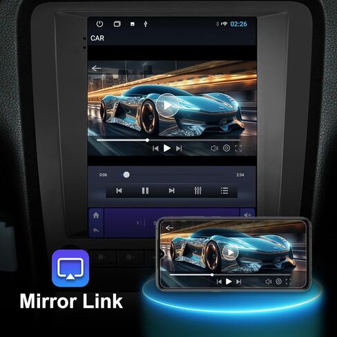 2+64G Android 14 Double Din Car Stereo for Ford Mustang 2010-2014 مع شاشة لمس 9.7 بوصة راديو مدمج Carplay لاسلكي/Android Auto/GPS/Bluetooth/FM/AUX-in/عناصر التحكم في عجلة القيادة/كاميرا احتياطية in Kuwait