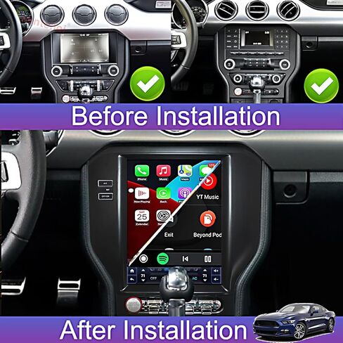 32GB ROM,10.4 Inch for Ford Mustang Radio Upgrade 2015-2023,Android Stereo Replacement,Touch Screen,8core CPU,Carplay and Android Auto,Keep SWC and Factory Camera GPS Navigation System Bluetooth in Kuwait