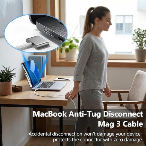 شاحن Mag 3 بقدرة 140 واط، شاحن Mac Book Pro، محول طاقة USB-C بقدرة 140 واط، كابل USB-C إلى Mag 3، متوافق مع Mac Book Pro/Air 13/14/15/16 بوصة M1 M2 M3 M4 (بين 2021-2025) in Kuwait