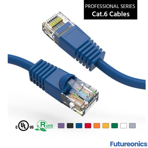 (10 Pack Cat 6 Ethernet Cable 8 Feet Blue UTP Booted 8 FT Computer Network Cable, Internet Cable, Cat 6 Cable in Kuwait