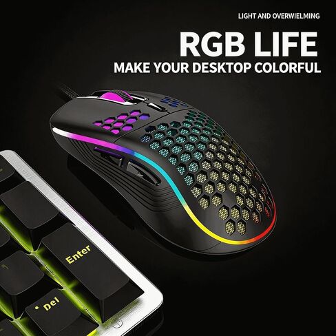 【 Mouse Shortcut Key - 59-inch Cable Length 】2026 Upgrade Edition Wired Gaming High Performance Mouse - 7200 DPI Optical Sensor - Easy USB Connection - Precise Control - Built in Scroll Wheel Function in Kuwait