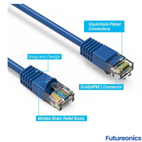 (10 Pack Cat 6 Ethernet Cable 8 Feet Blue UTP Booted 8 FT Computer Network Cable, Internet Cable, Cat 6 Cable in Kuwait