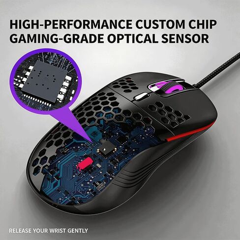 【 Mouse Shortcut Key - 59-inch Cable Length 】2026 Upgrade Edition Wired Gaming High Performance Mouse - 7200 DPI Optical Sensor - Easy USB Connection - Precise Control - Built in Scroll Wheel Function in Kuwait