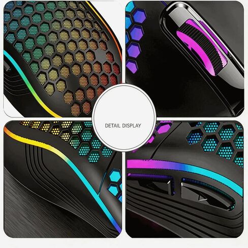 【 Mouse Shortcut Key - 59-inch Cable Length 】2026 Upgrade Edition Wired Gaming High Performance Mouse - 7200 DPI Optical Sensor - Easy USB Connection - Precise Control - Built in Scroll Wheel Function in Kuwait