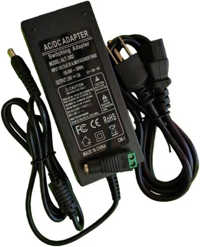 24V 2A Switching Power Supply Adapter, AC/DC Power Adapter with Power Cord, 100-240V Input, 24V 2A Output in Kuwait