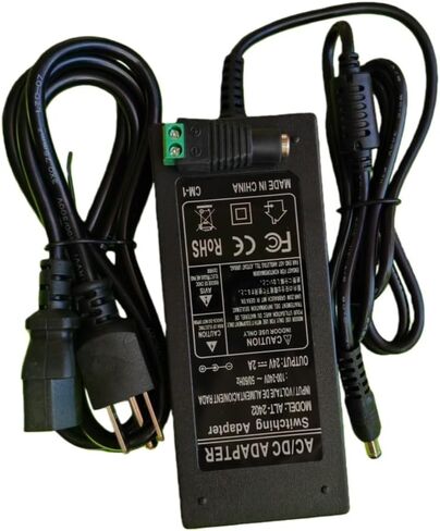 24V 2A Switching Power Supply Adapter, AC/DC Power Adapter with Power Cord, 100-240V Input, 24V 2A Output in Kuwait