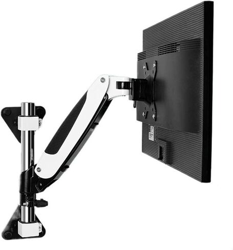 Monitor Desk Mount Single Monitor Wall Mount for 15-27 Inch Screens Up to 17.6 Lbs, Gas Spring Monitor Arm Mount, Full Motion Height Adjustable Industrial Monitor Arm Com-Two Arms in Kuwait