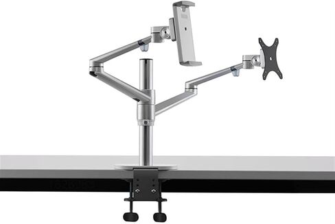 Monitor Desk Mount Aluminum 3 in 1 Height Adjustable Desktop Dual Arm 17-32 Inch Monitor Holder+12-17 Inch Laptop Stand +14 Inch Tablet Mount Computer Monitor Stand Holde in Kuwait