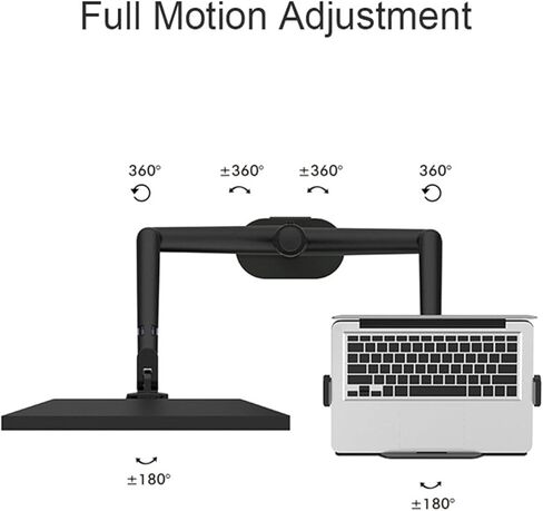 Monitor Desk Mount Aluminum 3 in 1 Height Adjustable Desktop Dual Arm 17-32 Inch Monitor Holder+12-17 Inch Laptop Stand +14 Inch Tablet Mount Computer Monitor Stand Holde in Kuwait