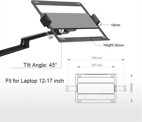 Monitor Desk Mount Aluminum 3 in 1 Height Adjustable Desktop Dual Arm 17-32 Inch Monitor Holder+12-17 Inch Laptop Stand +14 Inch Tablet Mount Computer Monitor Stand Holde in Kuwait